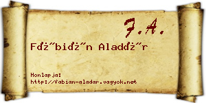 Fábián Aladár névjegykártya