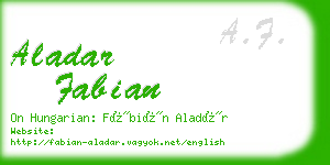 aladar fabian business card